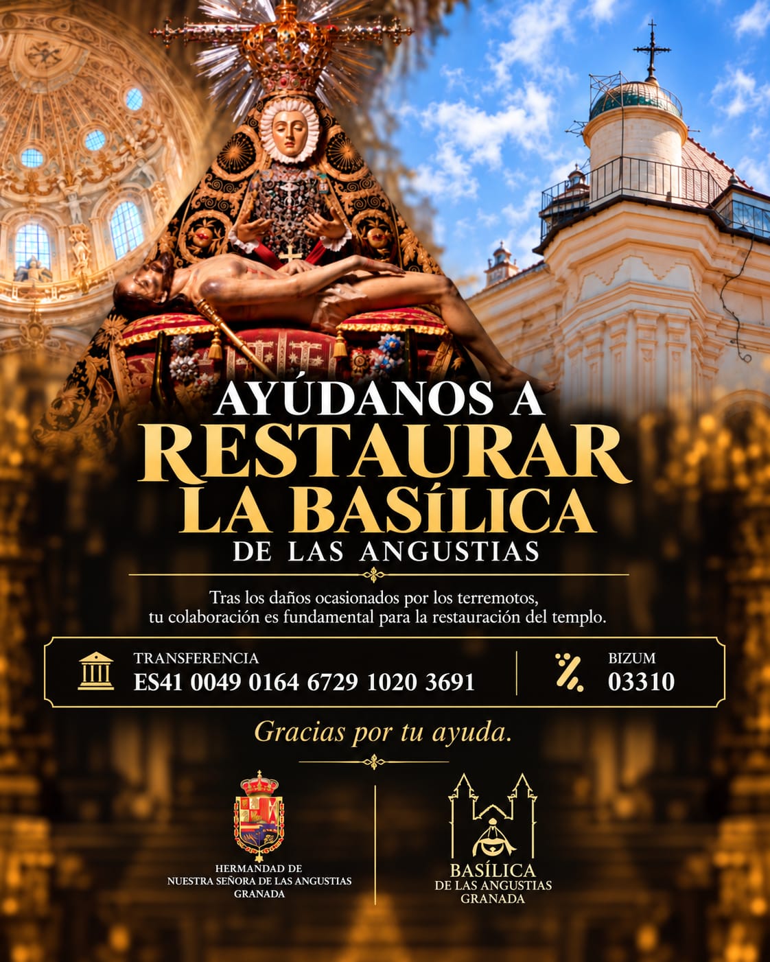 Ayúdanos a restaurar la Basílica de Nuestra Señora de las Angustias